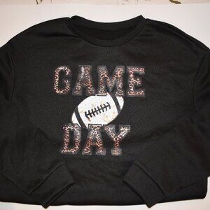 Game Day Women's Leopard Print Football Sweater Size Medium